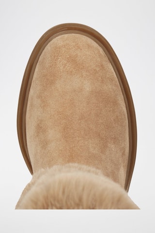 Bottines fourrées en nubuck Damiana - Beige