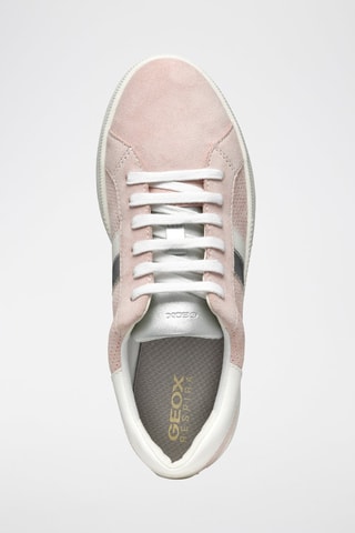 Baskets en cuir de veau nubuck Meleda - Rose et blanc