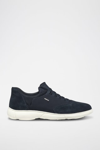 Baskets en cuir de veau nubuck Nebula - Bleu marine