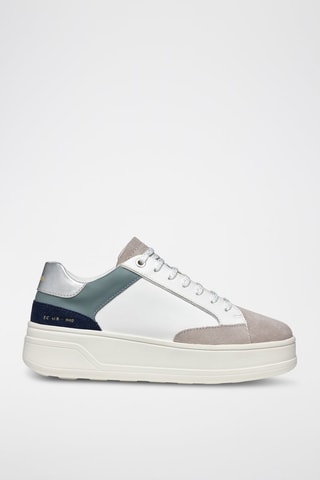 Baskets en cuir de veau nubuck Spherica - Blanc et beige