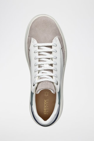 Baskets en cuir de veau nubuck Spherica - Blanc et beige