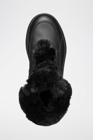 Baskets fourrées en cuir de veau Dalyla - Noir