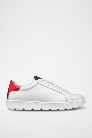 Baskets en cuir nappa Spherica - Blanc et rouge