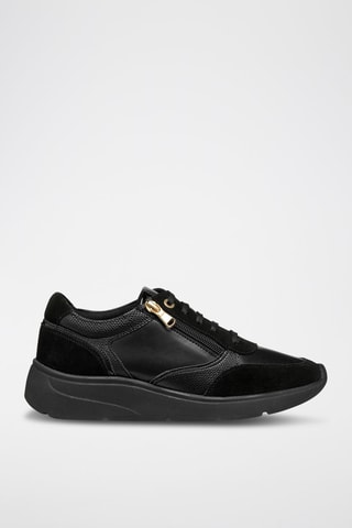Baskets en cuir de veau nubuck Cristael - Noir