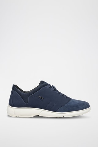 Baskets en cuir de veau nubuck Nebula - Bleu marine
