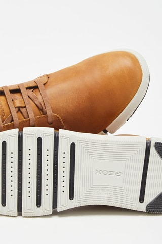 Baskets montantes en cuir Adacter Moutarde et anthracite