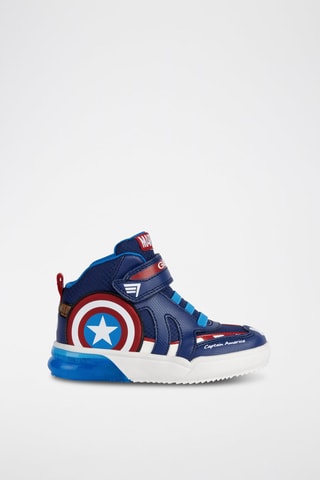 Baskets montantes Captain America Avengers Marvel - Bleu marine et rouge