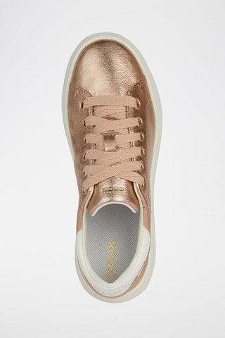 Baskets plateformes en cuir de chèvre Spherica - Doré rose