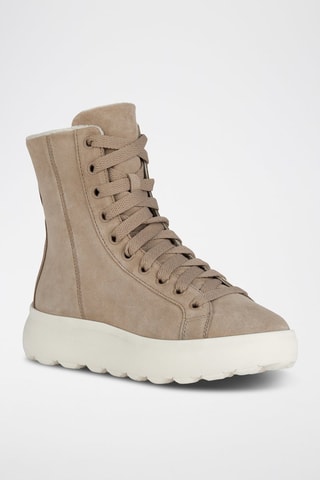 Baskets montantes fourrées en nubuck Spherica - Beige