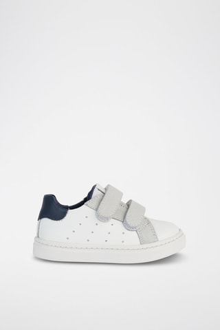 Baskets en cuir Nashik - Blanc et bleu marine