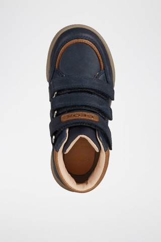 Baskets montantes en cuir Poseido - Bleu marine et marron