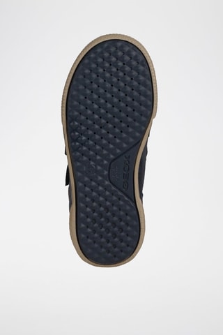 Baskets montantes en cuir Poseido - Bleu marine et marron