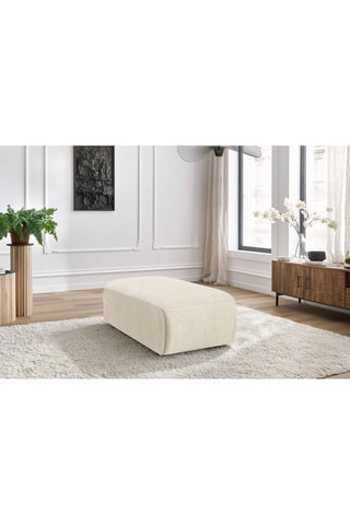 Pouf Jeanne - Beige - En tissu velours