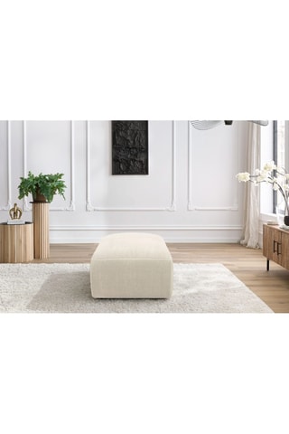 Pouf Jeanne - Beige - En tissu velours