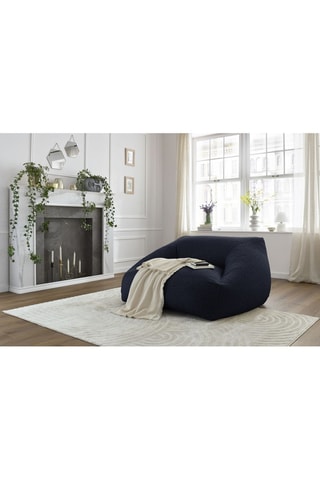 Pouf ultra moelleux Lilibet  Bleu foncé