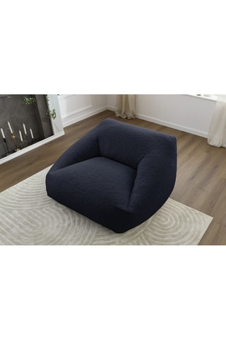 Pouf ultra moelleux Lilibet  Bleu foncé