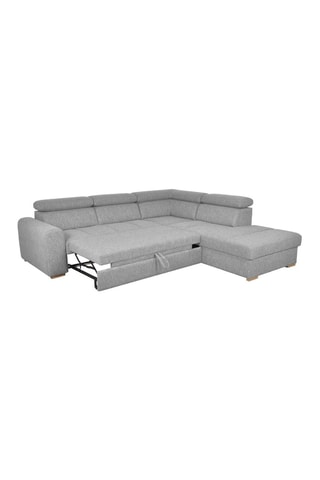 Canapé d'angle droit convertible Armand - Gris - Couchage 198 x 127 cm