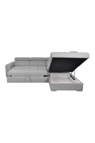Canapé d'angle droit convertible Armand - Gris - Couchage 198 x 127 cm