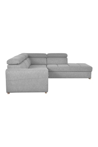 Canapé d'angle droit convertible Armand - Gris - Couchage 198 x 127 cm