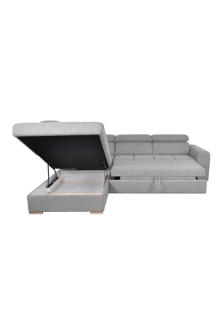 Canapé d'angle gauche convertible Armand - Gris - Couchage 198 x 127 cm
