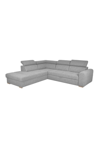 Canapé d'angle gauche convertible Armand - Gris - Couchage 198 x 127 cm