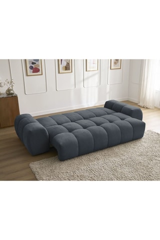 Canapé droit convertible Everest - Bleu foncé - 3 places - En polyester - Couchage 197 x 153 cm