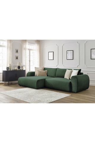 Canapé d'angle gauche convertible Lucien - Vert