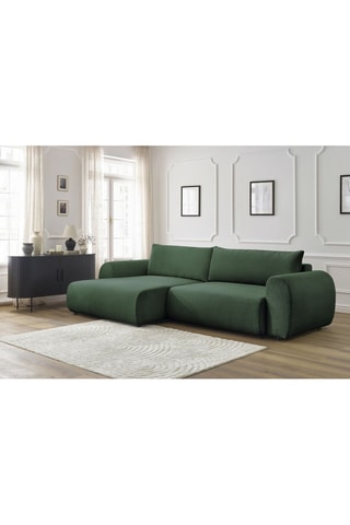 Canapé d'angle gauche convertible Lucien - Vert