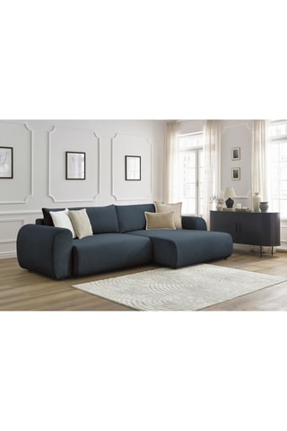 Canapé d'angle droit convertible Lucien - Bleu foncé