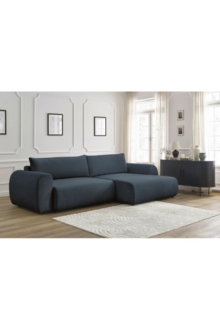 Canapé d'angle droit convertible Lucien - Bleu foncé