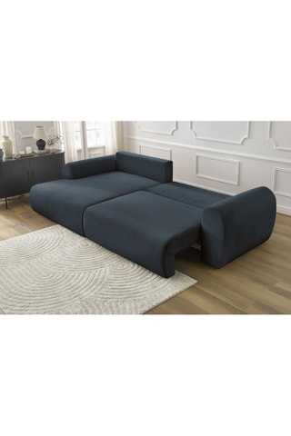 Canapé d'angle gauche convertible Lucien - Bleu foncé