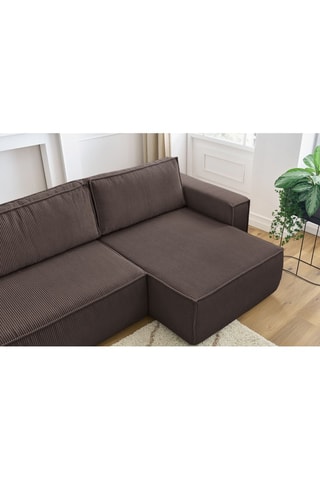 Canapé panoramique convertible Nihad - Marron