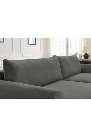 Canapé d'angle droit convertible Lucien - Gris foncé