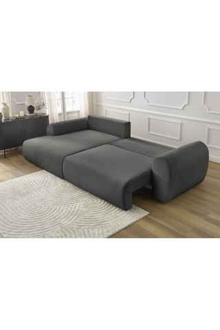 Canapé d'angle gauche convertible Lucien - Gris foncé