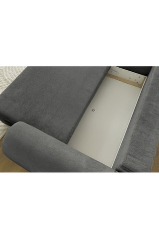 Canapé d'angle gauche convertible Lucien - Gris foncé