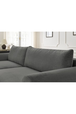 Canapé d'angle gauche convertible Lucien - Gris foncé