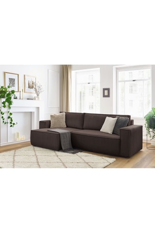 Canapé d'angle réversible convertible Nihad - Marron