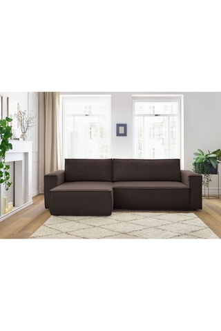 Canapé d'angle réversible convertible Nihad - Marron