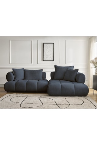 Hoekzetel Rechts Alya - Donkerblauw - 3 Zitplaatsen - Stof