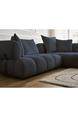 Hoekzetel Rechts Alya - Donkerblauw - 3 Zitplaatsen - Stof