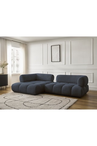 Hoekzetel links Alya - Donkerblauw - 3 Zitplaatsen - Stof
