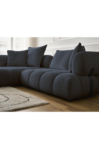 Hoekzetel links Alya - Donkerblauw - 3 Zitplaatsen - Stof