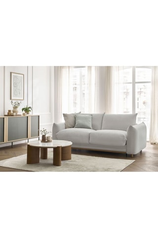 Canapé convertible Ernest - Gris clair - 3 places - Tissu lisse - Couchage 140/160 x 190 cm