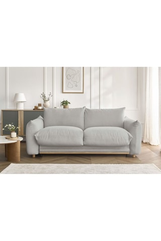 Canapé convertible Ernest - Gris clair - 3 places - Tissu lisse - Couchage 140/160 x 190 cm