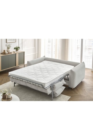 Canapé convertible Ernest - Gris clair - 3 places - Tissu lisse - Couchage 140/160 x 190 cm