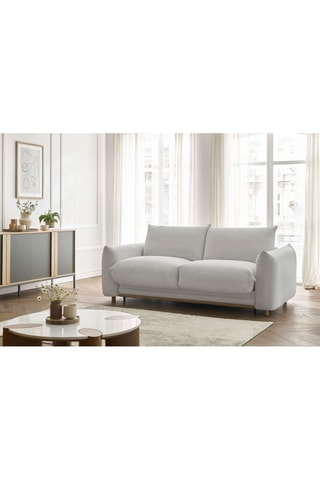 Canapé convertible Ernest - Gris clair - 3 places - Tissu lisse - Couchage 140/160 x 190 cm