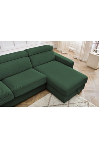 Canapé d'angle réversible convertible Monaco - Vert - Couchage 190 x 140 cm