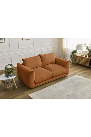 Canapé Ernest - Orange - 2 places - En polyester et nylon