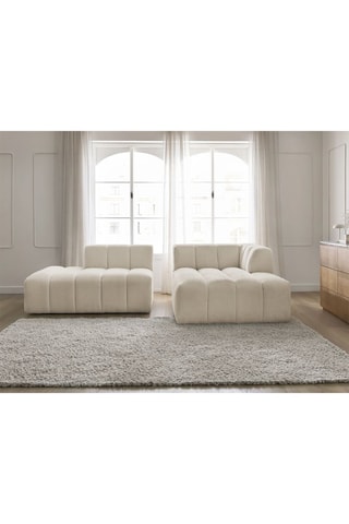 Canapé d’angle modulable Annecy - Beige - 3 places - En tissu bouclette