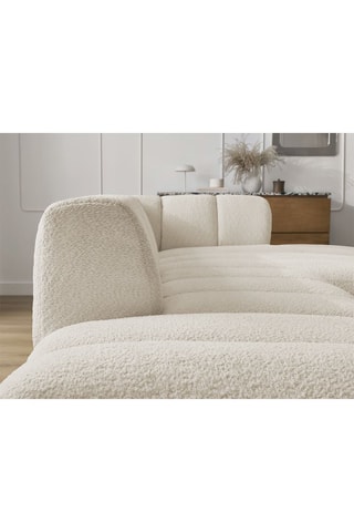 Canapé d’angle modulable Annecy - Beige - 3 places - En tissu bouclette